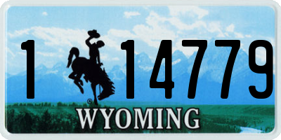 WY license plate 114779