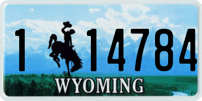 WY license plate 114784