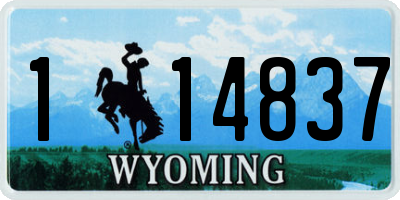 WY license plate 114837