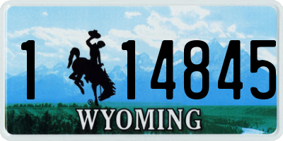 WY license plate 114845