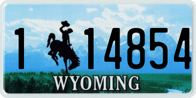 WY license plate 114854