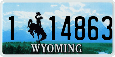 WY license plate 114863