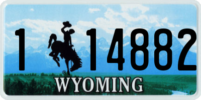 WY license plate 114882