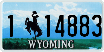 WY license plate 114883
