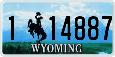 WY license plate 114887