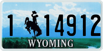 WY license plate 114912