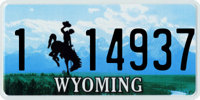 WY license plate 114937