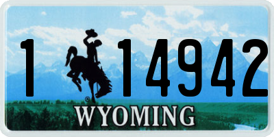 WY license plate 114942