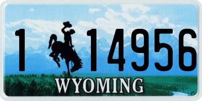 WY license plate 114956