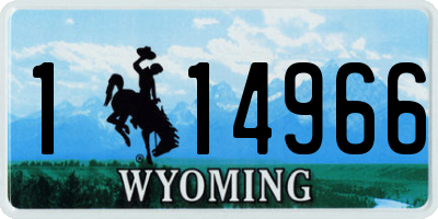 WY license plate 114966