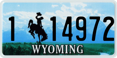 WY license plate 114972