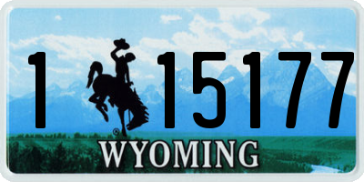 WY license plate 115177