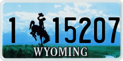 WY license plate 115207