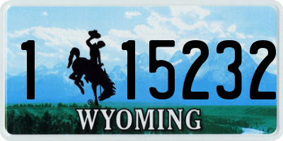 WY license plate 115232