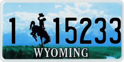 WY license plate 115233