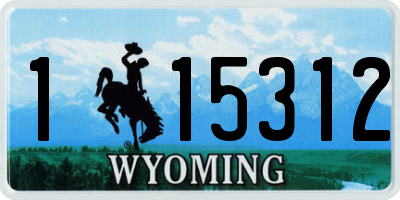 WY license plate 115312