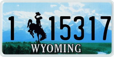 WY license plate 115317