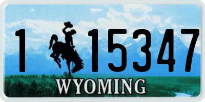 WY license plate 115347