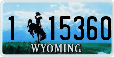 WY license plate 115360