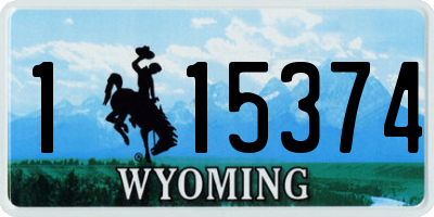 WY license plate 115374