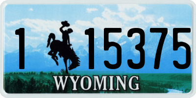 WY license plate 115375