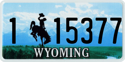 WY license plate 115377