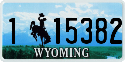 WY license plate 115382