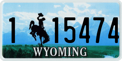 WY license plate 115474