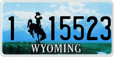 WY license plate 115523