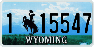 WY license plate 115547