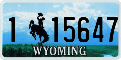 WY license plate 115647