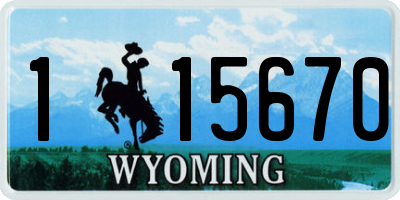 WY license plate 115670