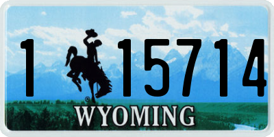 WY license plate 115714