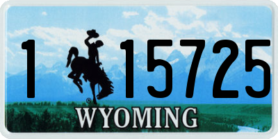WY license plate 115725