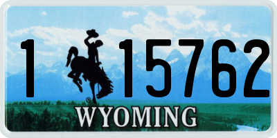 WY license plate 115762