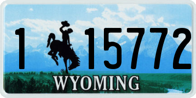 WY license plate 115772
