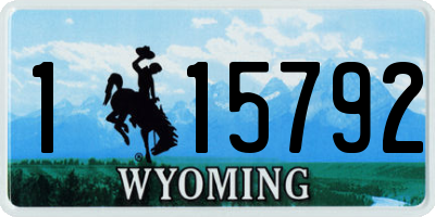 WY license plate 115792