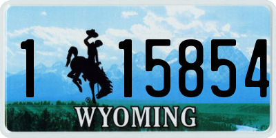 WY license plate 115854