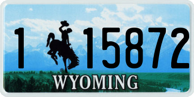 WY license plate 115872