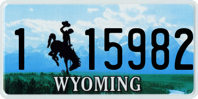 WY license plate 115982