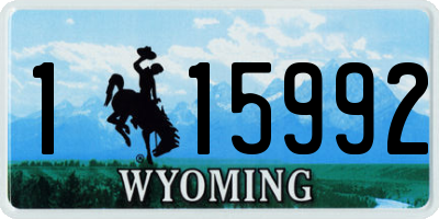 WY license plate 115992