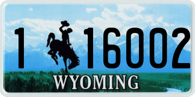 WY license plate 116002