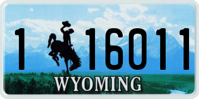 WY license plate 116011