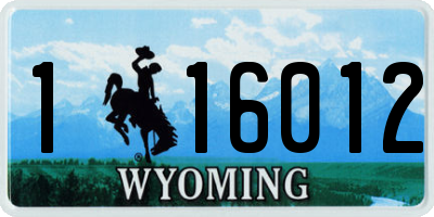 WY license plate 116012