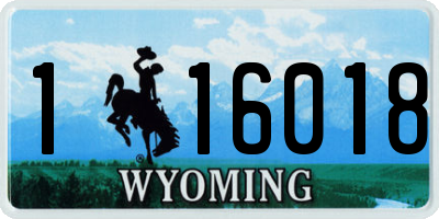 WY license plate 116018