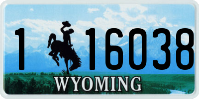 WY license plate 116038