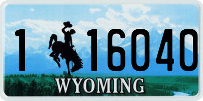 WY license plate 116040