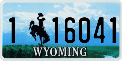 WY license plate 116041