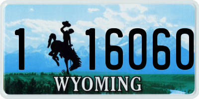 WY license plate 116060