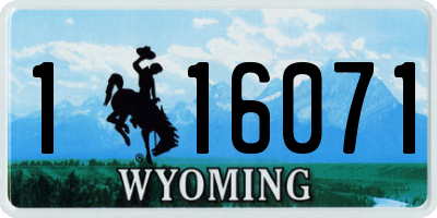 WY license plate 116071